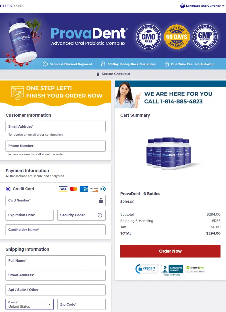 ProvaDent Checkout Page